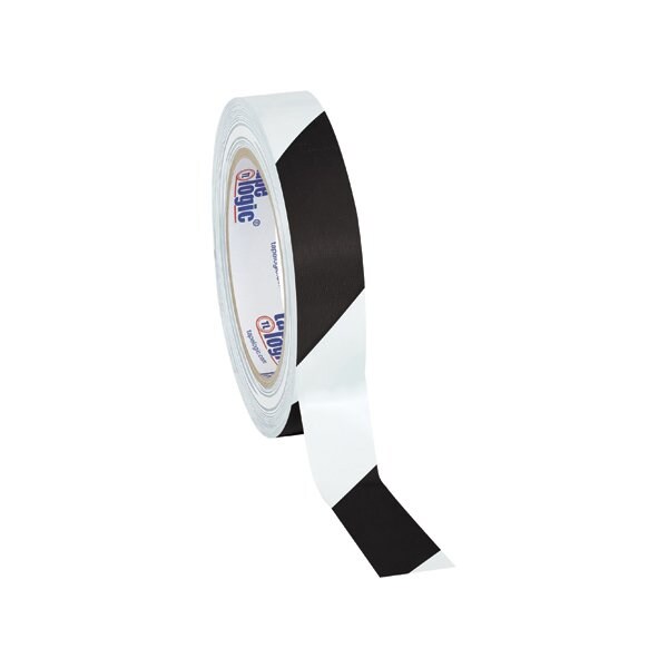 Tape Logic 1'' x 36 yds. Black/White Tape Logic Striped Vinyl Safety Tape, 3PK T91363PKBW - main